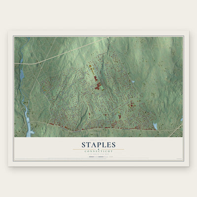 Staples, Connecticut map print, the full design