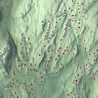 Close-up of the map of Stepney, Connecticut print showing street and building detail