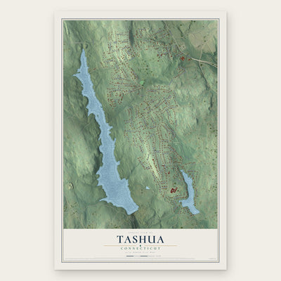 Tashua, Connecticut map print, the full design
