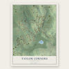 Taylor Corners, Connecticut map print, the full design