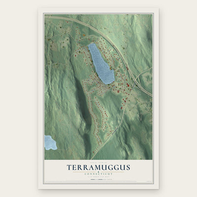 Terramuggus, Connecticut map print, the full design