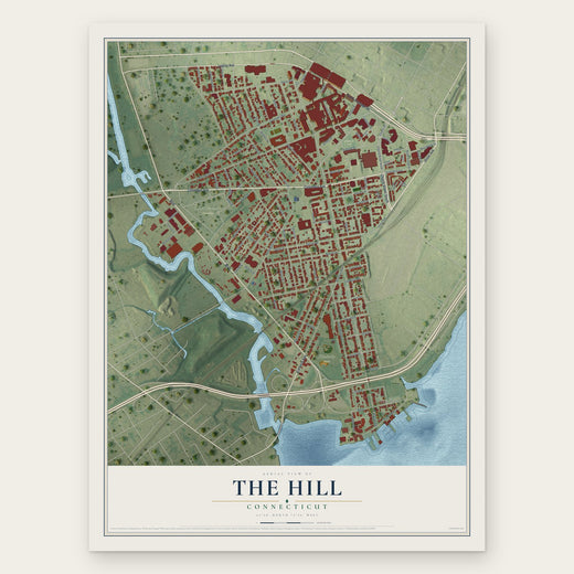 The Hill, Connecticut map print, the full design