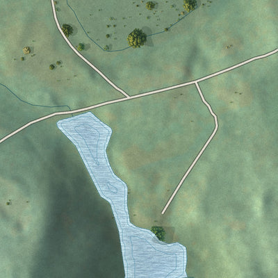 Close-up of the map of Topstone, Connecticut print showing street and building detail