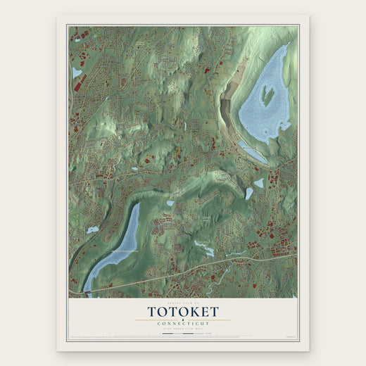 Totoket, Connecticut map print, the full design