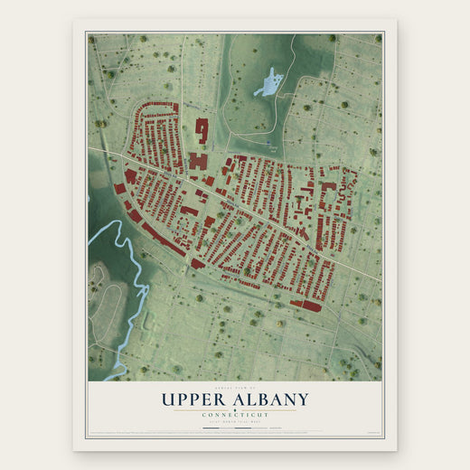 Upper Albany, Connecticut map print, the full design