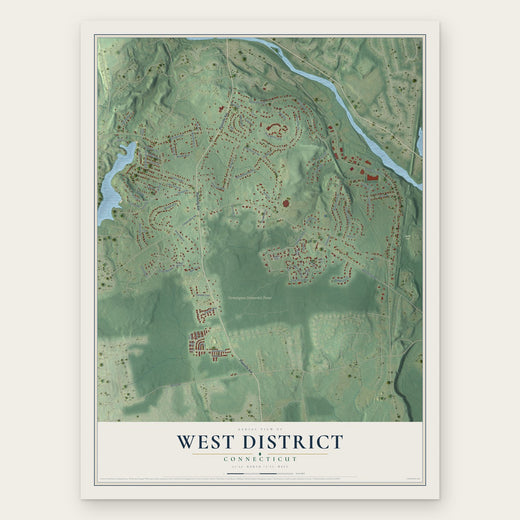West District, Connecticut map print, the full design
