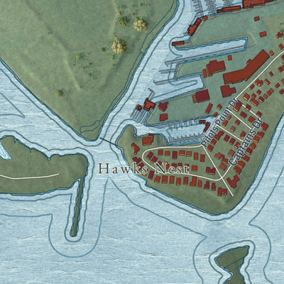 Close-up of the map of Westbrook Center, Connecticut print showing street and building detail