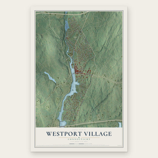Westport Village, Connecticut map print, the full design