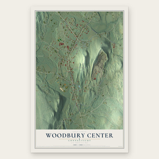 Woodbury Center, Connecticut map print, the full design