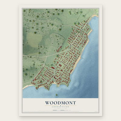 Woodmont, Connecticut map print, the full design