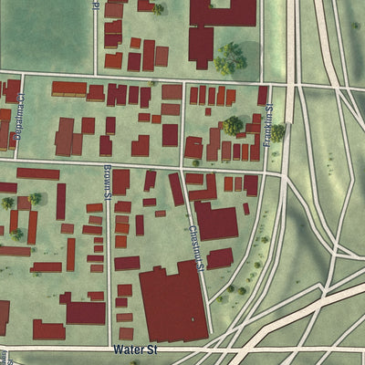 Close-up of the map of Wooster Square, Connecticut print showing street and building detail