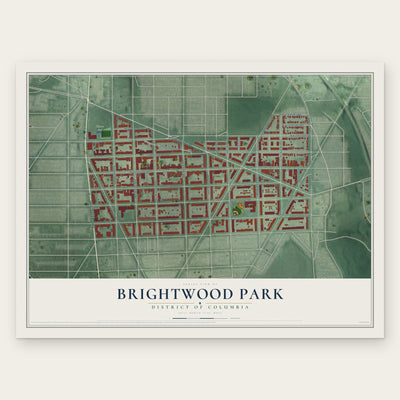 Brightwood Park, District of Columbia map print, the full design