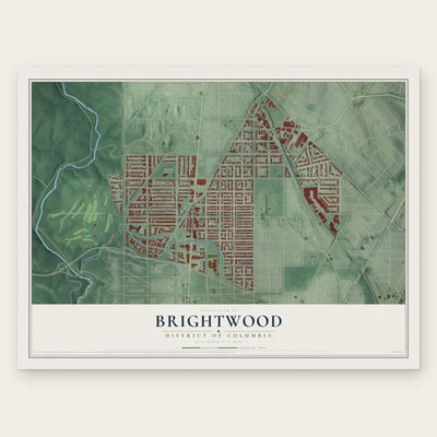 Brightwood, District of Columbia map print, the full design