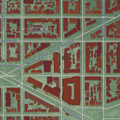 Close-up of the map of Capitol Hill, District of Columbia print showing street and building detail