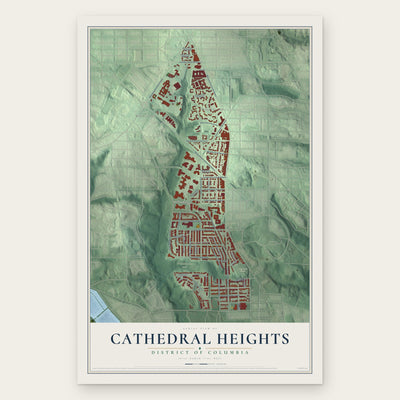 Cathedral Heights, District of Columbia map print, the full design