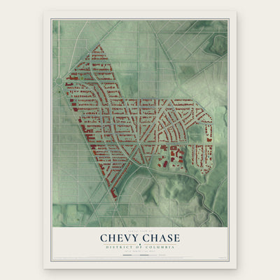 Chevy Chase, District of Columbia map print, the full design