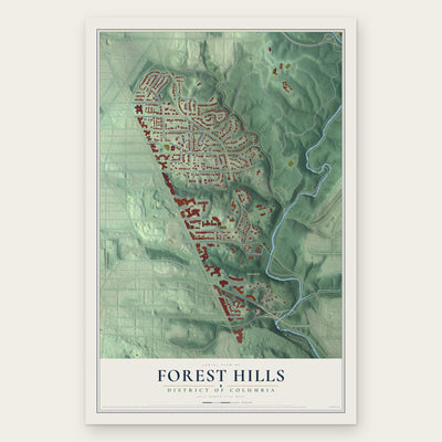 Forest Hills, District of Columbia map print, the full design