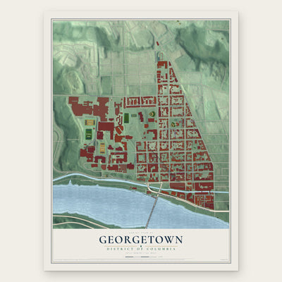 Georgetown, District of Columbia map print, the full design