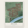 Hill East, District of Columbia map print, the full design