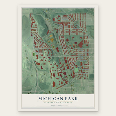 Michigan Park, District of Columbia map print, the full design