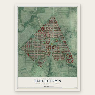 Tenleytown, District of Columbia map print, the full design