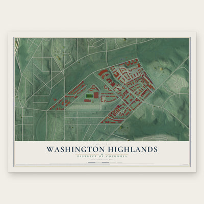Washington Highlands, District of Columbia map print, the full design