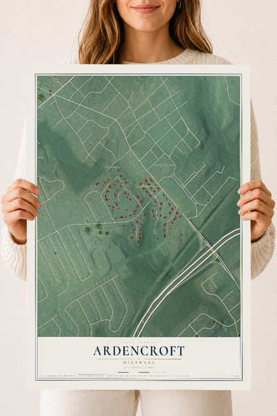 Map of Ardencroft, Delaware, 18 x 24 inch unframed archival matte print