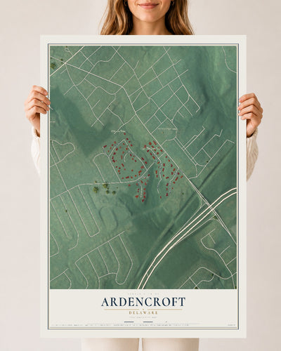 Map of Ardencroft, Delaware, 24 x 36 inch unframed archival matte print
