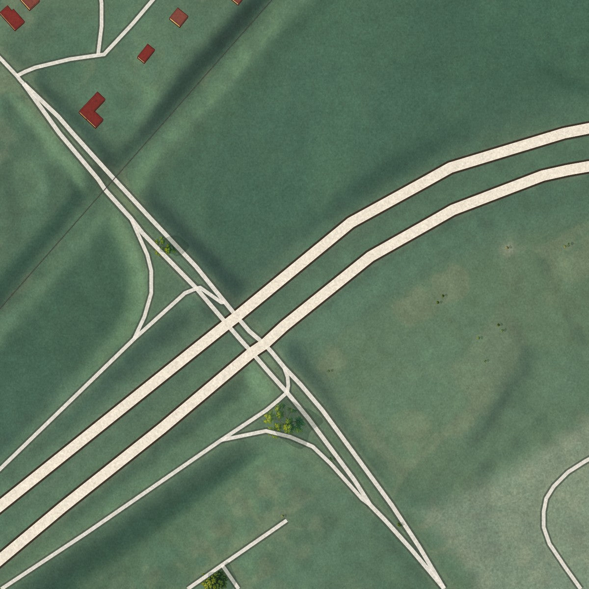 Close-up of the map of Ardentown, Delaware print showing street and building detail