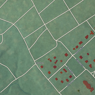 Second close-up of the map of Ardentown, Delaware print showing more streets and buildings