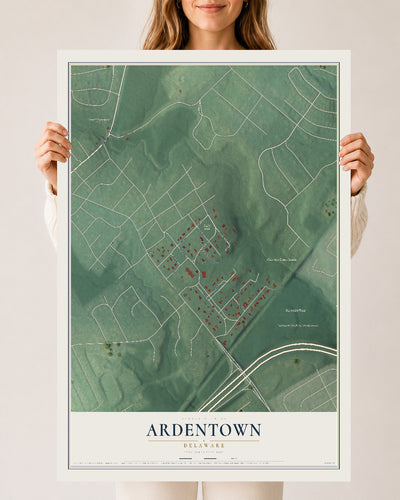 Map of Ardentown, Delaware, 24 x 36 inch unframed archival matte print
