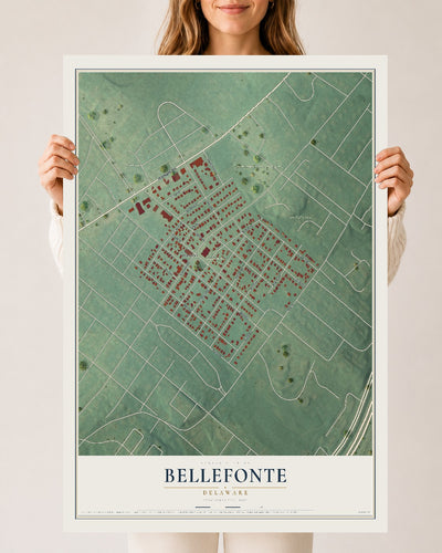 Map of Bellefonte, Delaware, 24 x 36 inch unframed archival matte print