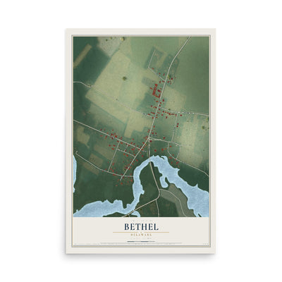 Map of Bethel, Delaware, 12 x 18 inch unframed archival matte print