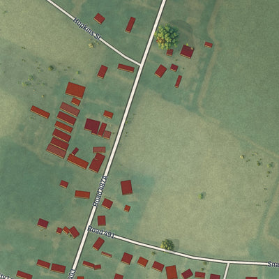 Second close-up of the map of Bethel, Delaware print showing more streets and buildings