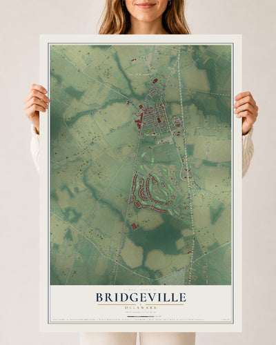 Map of Bridgeville, Delaware, 24 x 36 inch unframed archival matte print