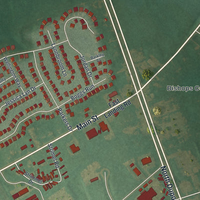 Second close-up of the map of Cheswold, Delaware print showing more streets and buildings
