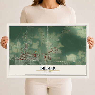 Map of Delmar, Delaware, 12 x 18 inch unframed archival matte print