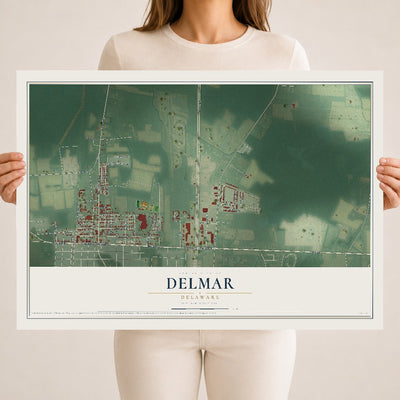 Map of Delmar, Delaware, 18 x 24 inch unframed archival matte print