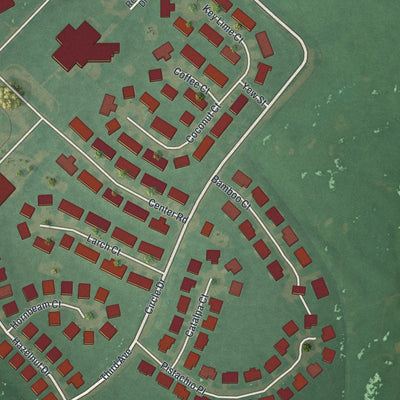 Second close-up of the map of Dover Base Housing, Delaware print showing more streets and buildings