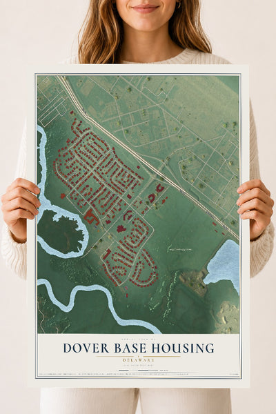 Map of Dover Base Housing, Delaware, 18 x 24 inch unframed archival matte print