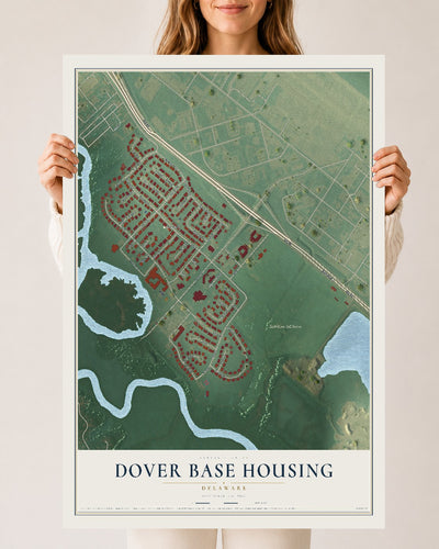Map of Dover Base Housing, Delaware, 24 x 36 inch unframed archival matte print