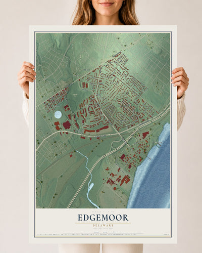 Map of Edgemoor, Delaware, 24 x 36 inch unframed archival matte print