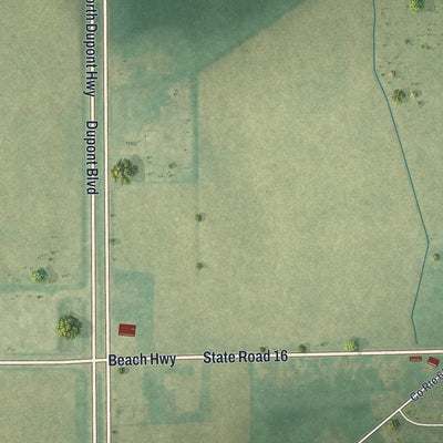 Second close-up of the map of Ellendale, Delaware print showing more streets and buildings