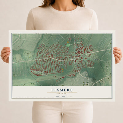 Map of Elsmere, Delaware, 12 x 18 inch unframed archival matte print