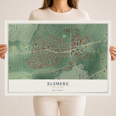 Map of Elsmere, Delaware, 18 x 24 inch unframed archival matte print