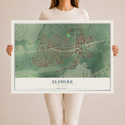 Map of Elsmere, Delaware, 24 x 36 inch unframed archival matte print