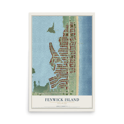 Map of Fenwick Island, Delaware, 12 x 18 inch unframed archival matte print