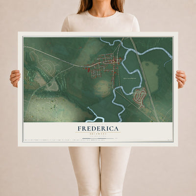 Map of Frederica, Delaware, 24 x 36 inch unframed archival matte print
