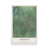 Map of Greenville, Delaware, 12 x 18 inch unframed archival matte print