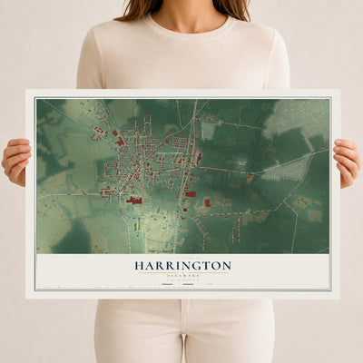 Map of Harrington, Delaware, 12 x 18 inch unframed archival matte print